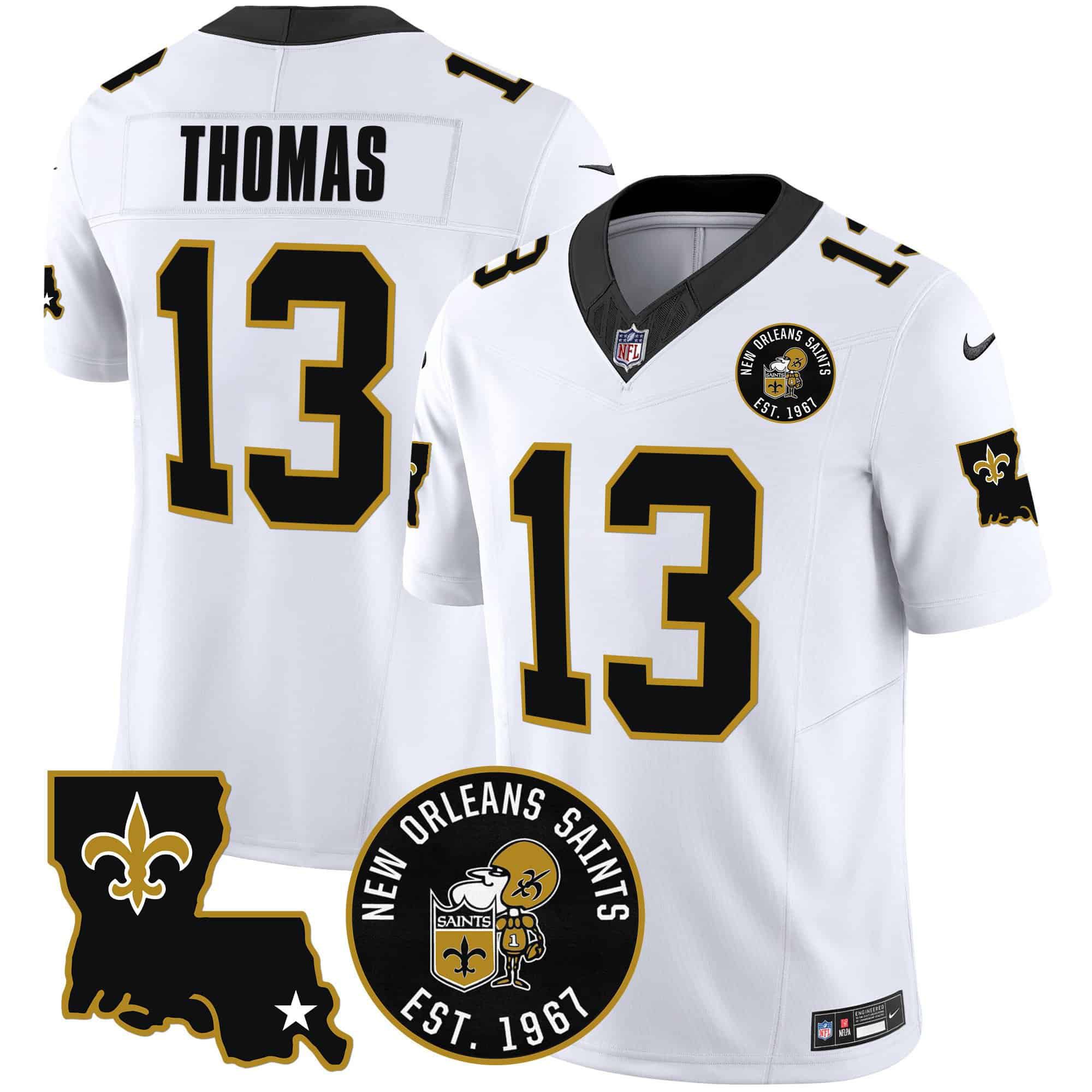 Men New Orleans Saints #13 Thomas White 2024 Nike 1967 Patch Vapor Limited NFL Jersey->indianapolis colts->NFL Jersey
